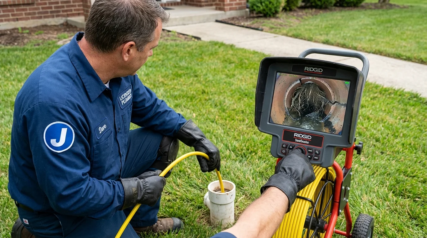 Sewer camera inspection being performed by Johns Plumbing LLC in Mexico Beach